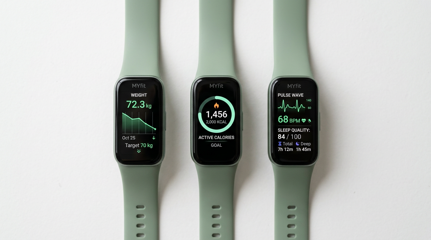 MYfit Band tres pantallas de salud